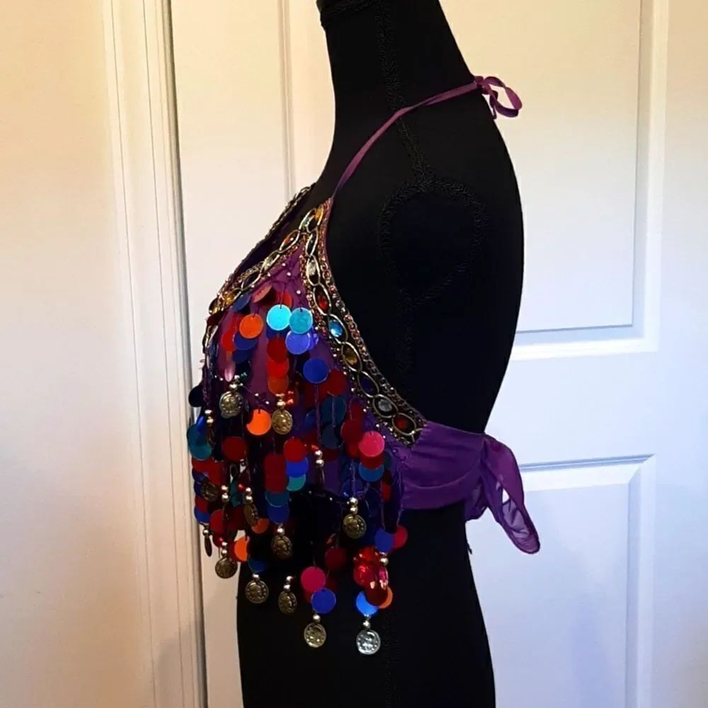 Sparkly Colorful Jingly Costume Halter - Picture 5 of 11